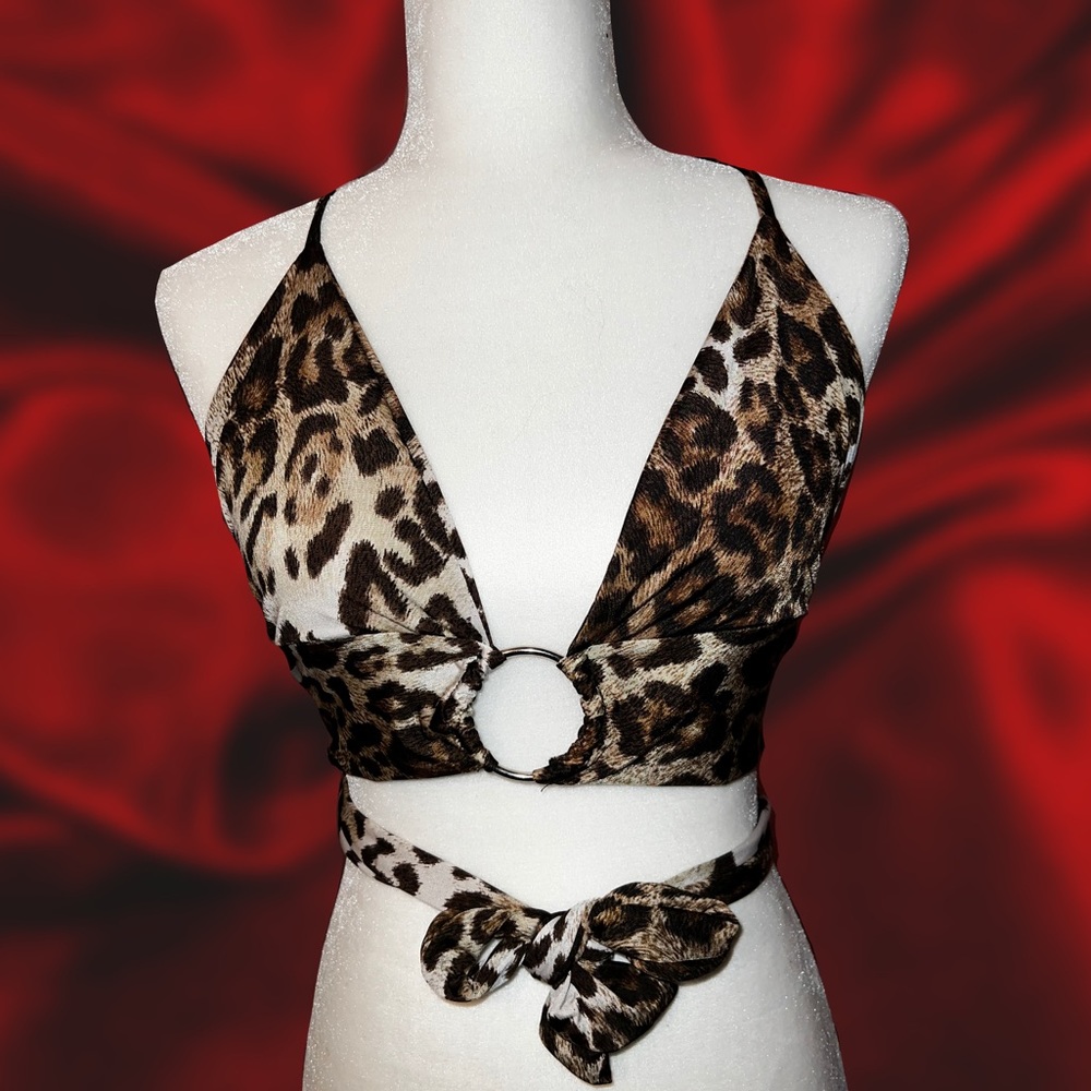 Cheetah print tie top